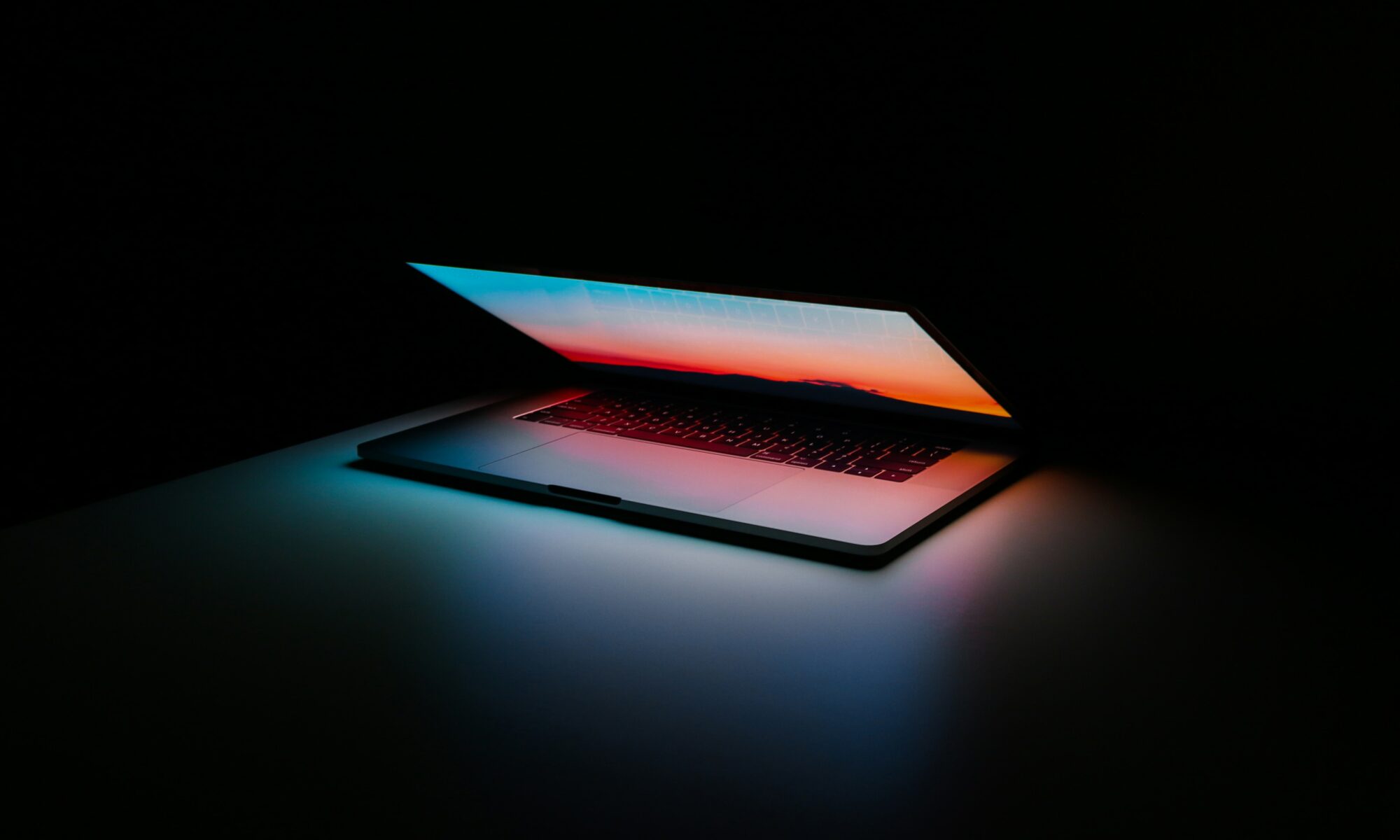 Image of a glowing laptop
